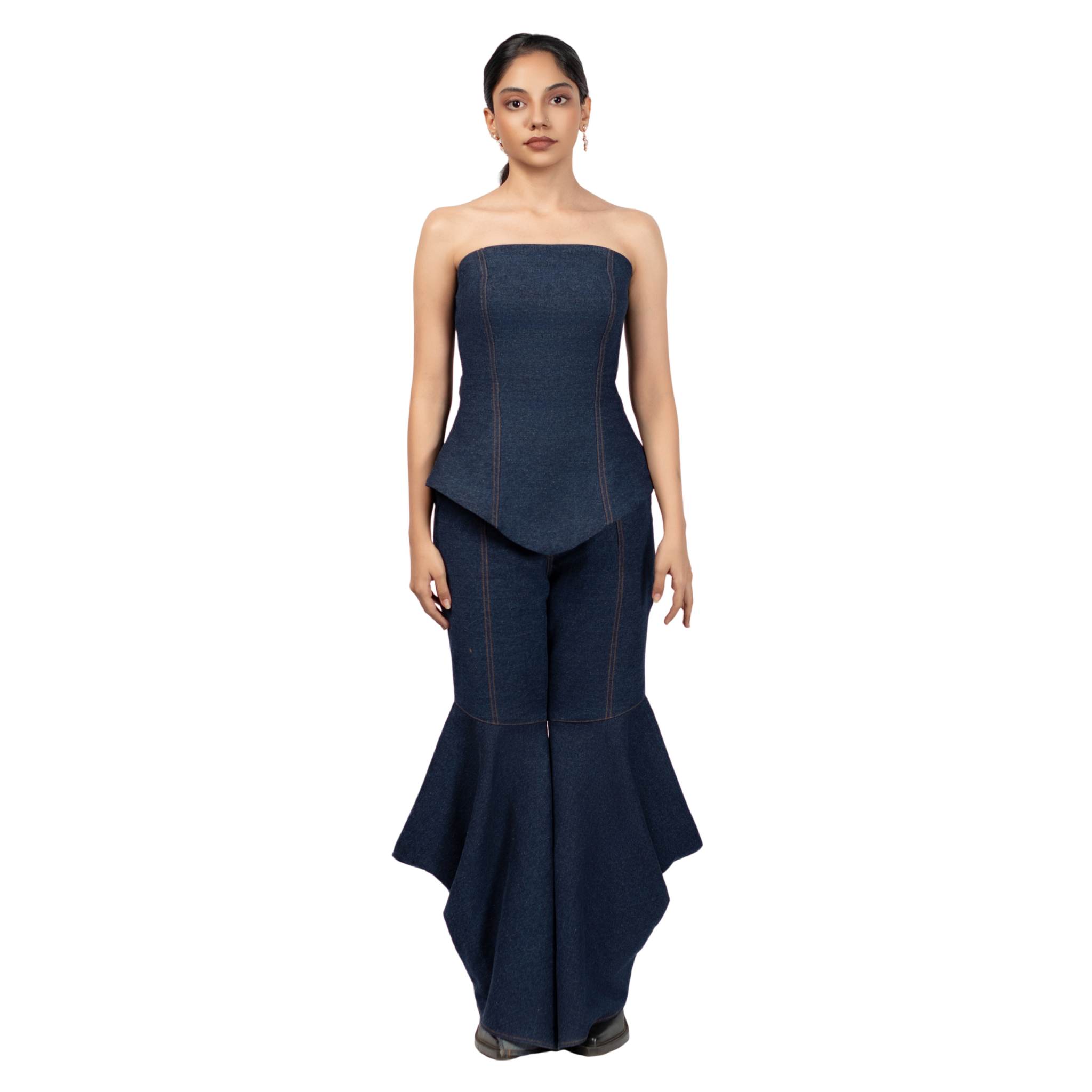 Draped Denim Set