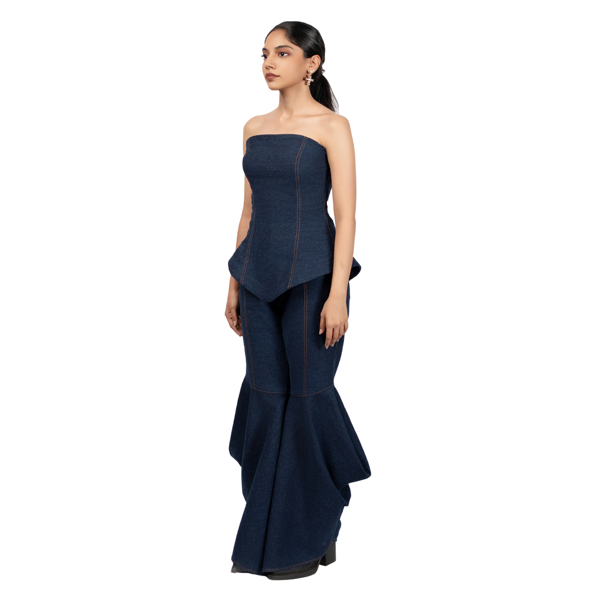 Draped Denim Set