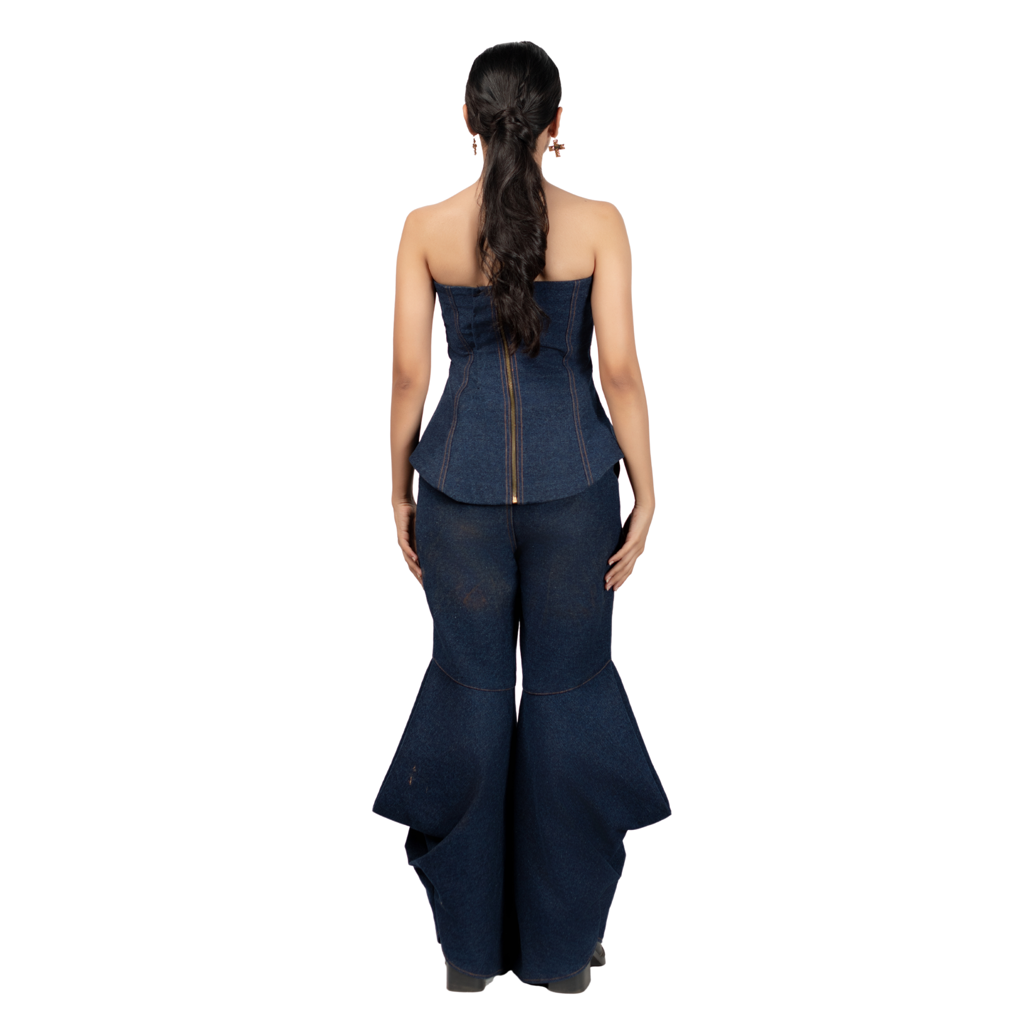 Draped Denim Set